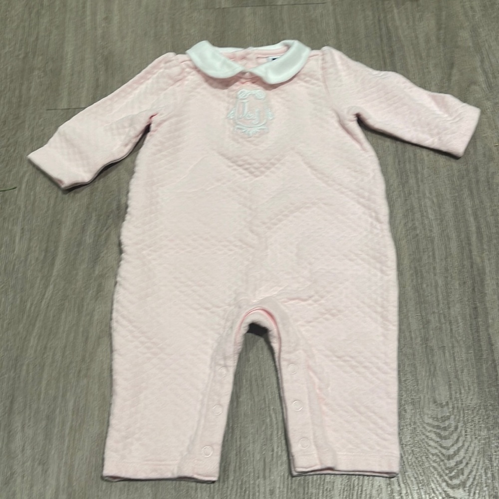 Janie and Jack pink cotton one piece